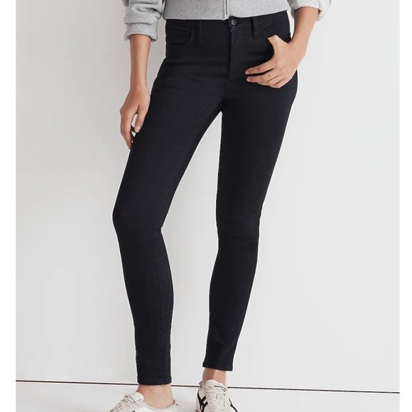 Madewell 9" Mid/High-Rise Roadtripper Black Skinny Jeans - Picture 2 of 12